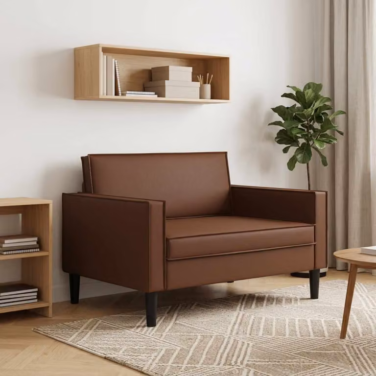 Poltrona relax reclinabile vidaXL in similpelle marrone con braccioli e imbottitura in schiuma