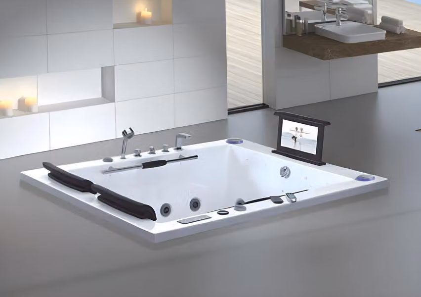 Hydromassagebad Whirlpool Sprudelwanne Whirlwanne Wellnesspool 186x150 cm