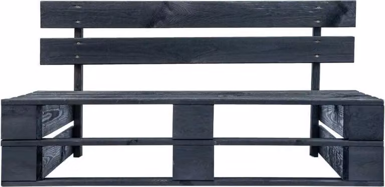 Panca da Giardino con Pallet in Legno Nera