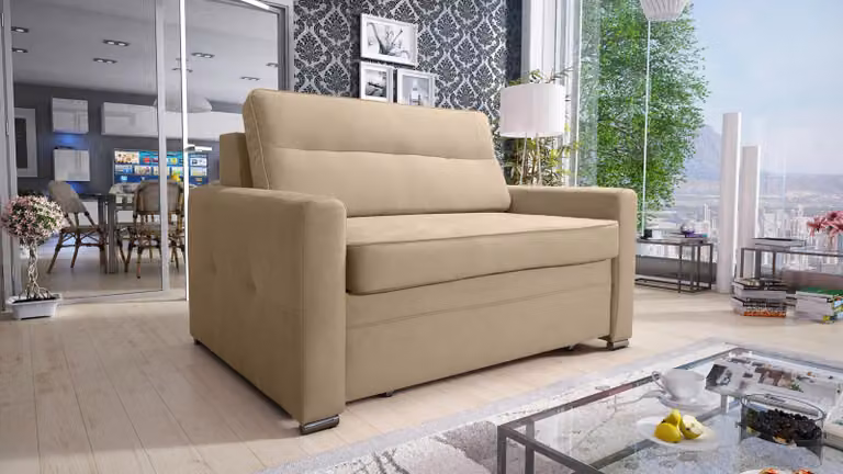 Design Chesterfield Stoff Couch Sessel 1.5 Sitzer Polster Sofas Lounge Club