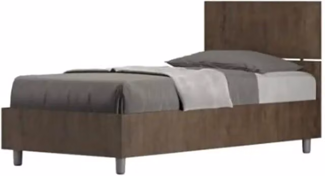 Letto singolo Demas con testata dritta in finitura quercia, L 80 cm x P 200 cm