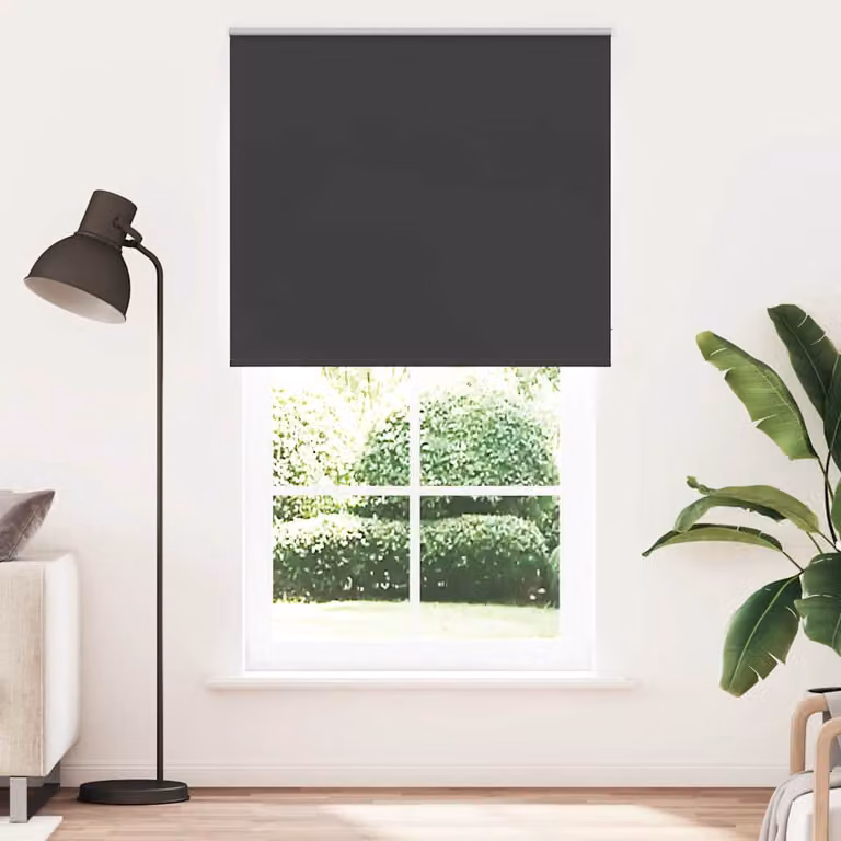 Tenda a Rullo Oscurante vidaXL in Poliestere, Colore Antracite/Nero, L: 130 cm, H: 210 cm