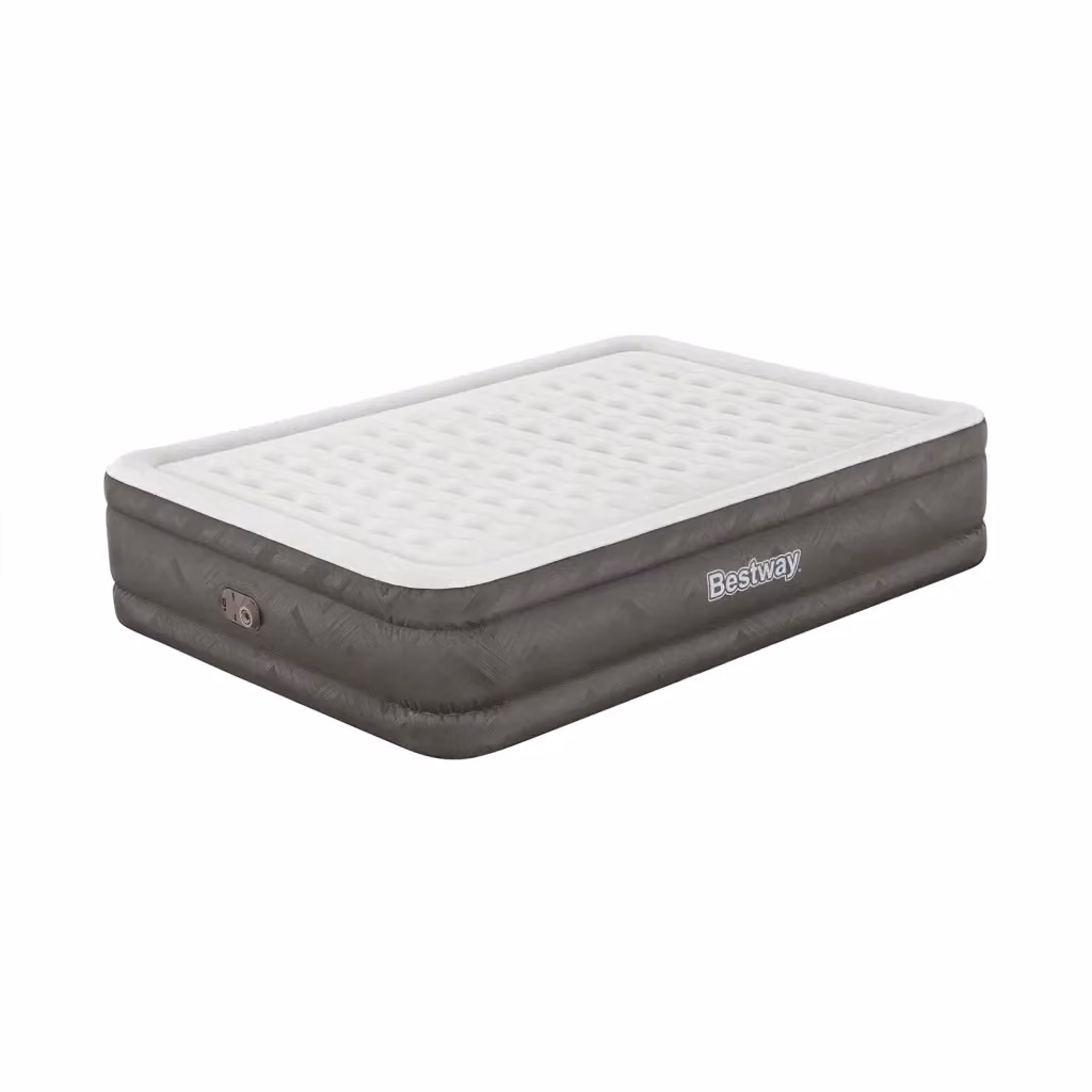 Bestway Letto ad Aria Fortech con Pompa Integrata, Grigio e Bianco, L: 203 cm, P: 152 cm, H: 46 cm – 2