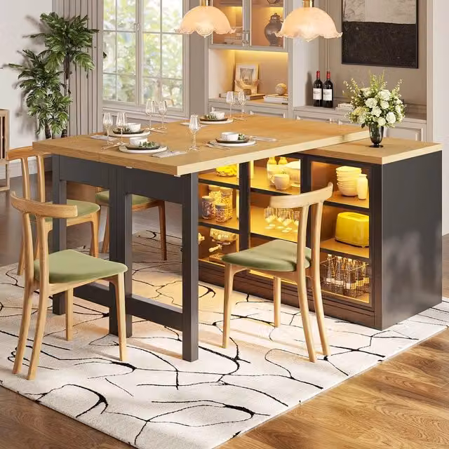 Tavolo da pranzo allungabile cucina ¨C Minimal ¨C design moderno nero 120x60x90