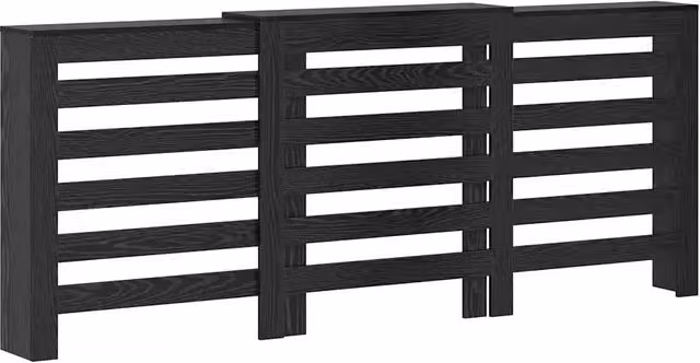 Copritermosifone design minimalista pratico portaoggetti 205 x 21,5 x 83,5 cm in legno ingegnerizzato rovere nero 02_0052172