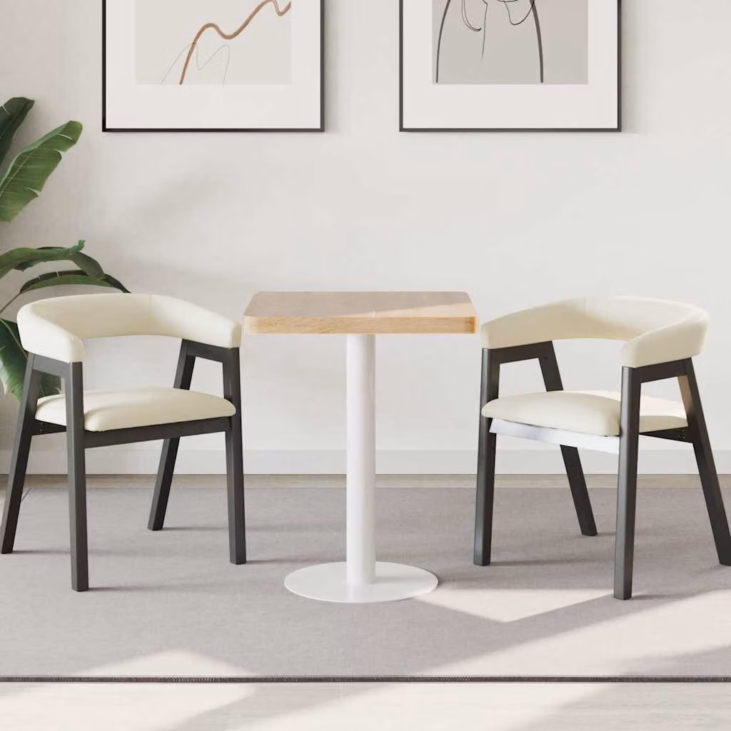 vidaXL Tavolo da Bistrot Moderno in MDF e Metallo, Marrone e Bianco, L/P/H: 60 x 60 x 75 cm