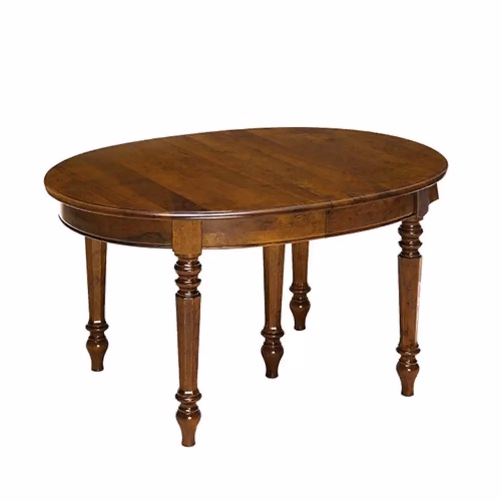 Tavolo ovale allungabile in legno di noce marrone Mobili 2G L/P/H: 150 x 110 x 78 cm – 2