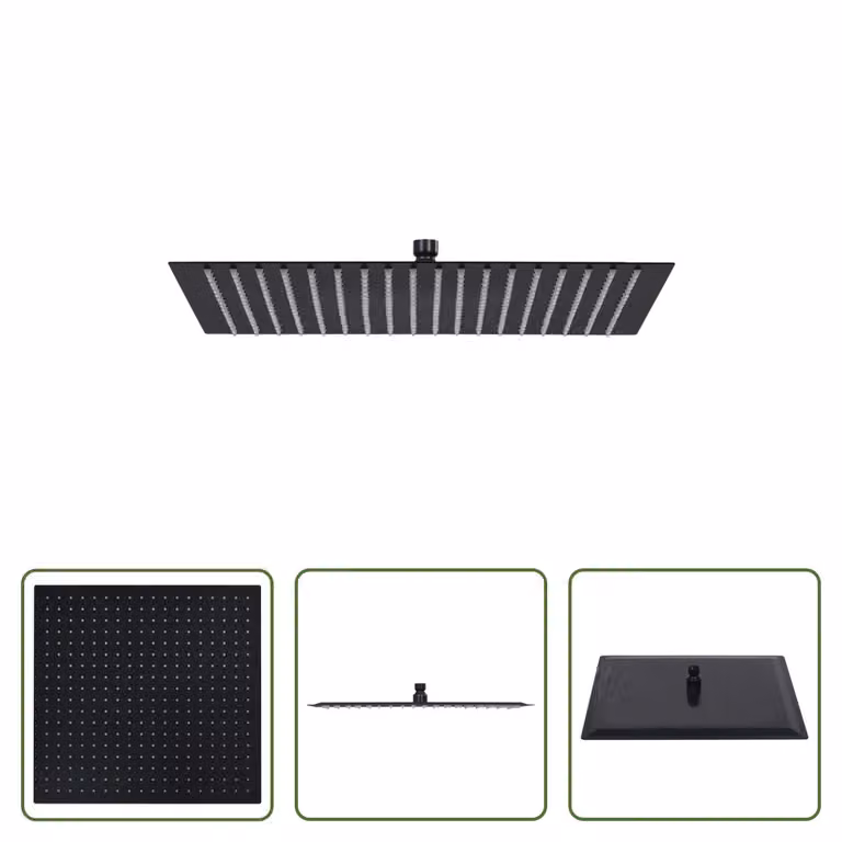 The Living Store Doccia a pioggia in acciaio inox 50x50 cm Quadrato Nero