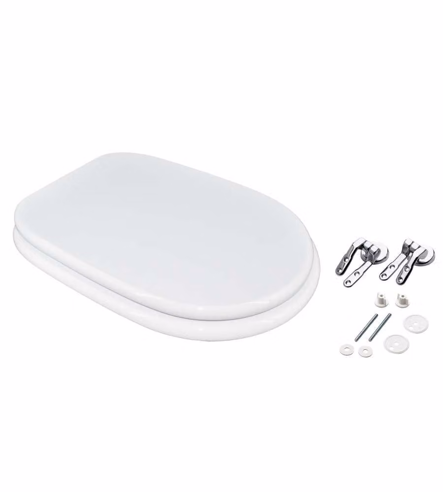 SEBA Sedile WC Sintesi Bianco Lucido in MDF Regolabile 35x45,7 cm