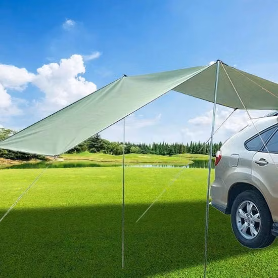 Autozijluifel per camping con protezione UV e autoluifel impermeabile - verde militare 440 x 200 cm