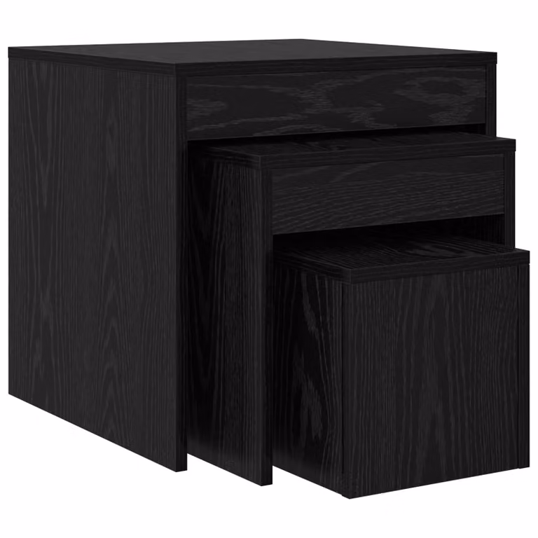 Set di 3 tavolini da salotto moderni vidaXL in nero, L/P/H: 45 x 45 x 45 cm