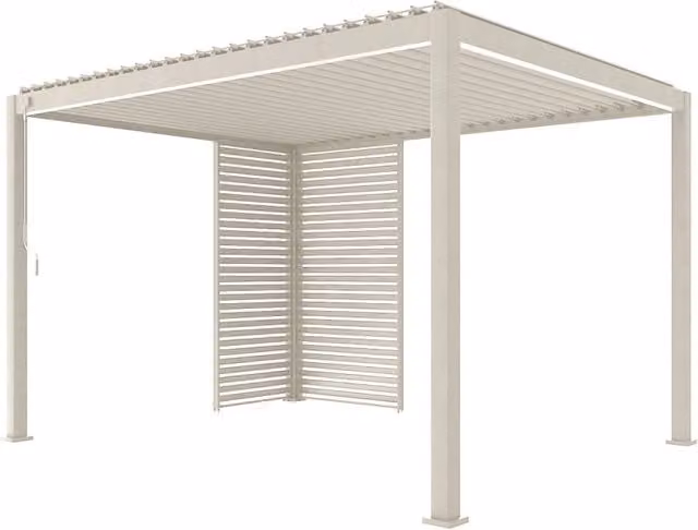 Pergola bioclimatica 3x4m in alluminio + 1 persiana 1m + 1 persiana