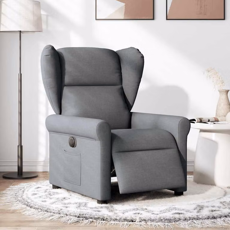 vidaXL Poltrona Elettrica Reclinabile Grigio Scuro in Tessuto