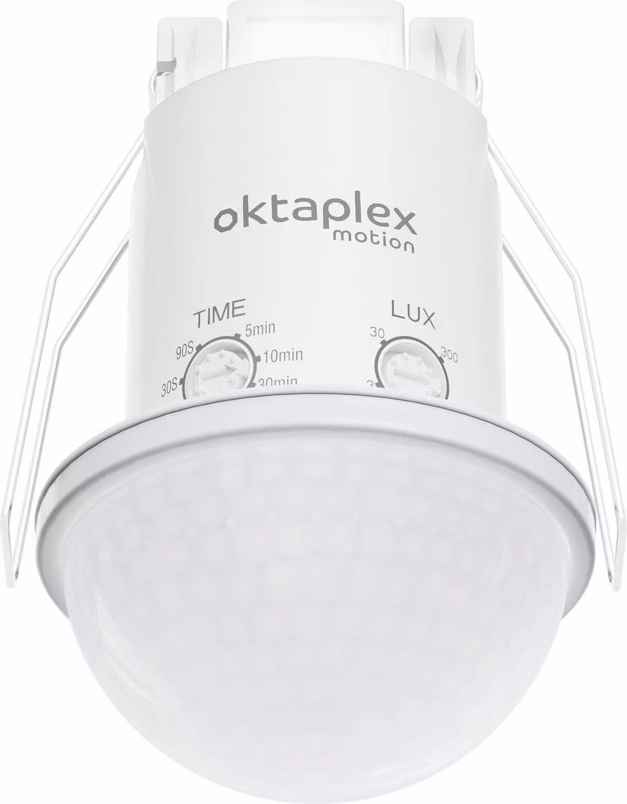 Sensore di movimento a soffitto Oktaplex Kim, tecnologia PIR, da incasso, mini, diametro 44mm, campo visivo 360°, portata 10 metri, grado di protezione IP54, colore bianco, sensore di presenza