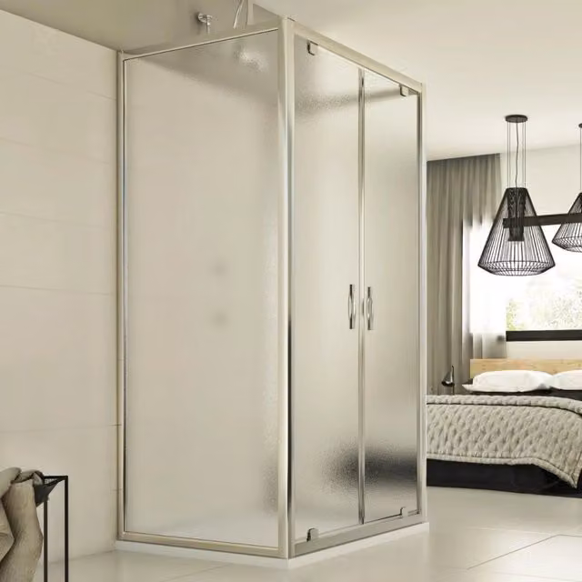 Box Doccia 3 lati 75x80x75 CM H198 stampato C mod. Cristal Trio 2 Ante