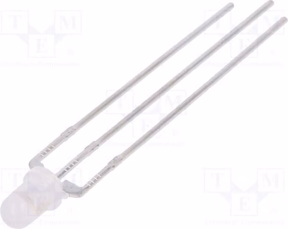 5 LED, 45÷110 mcd, 110÷260 mcd, rosso/giallo-verde, bicolore, 3 mm, angolo di emissione 60°, modello LL-309VGM2E-C-1B