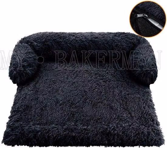 Cuccia nera per cani, morbida, lavabile, fino a 20 kg