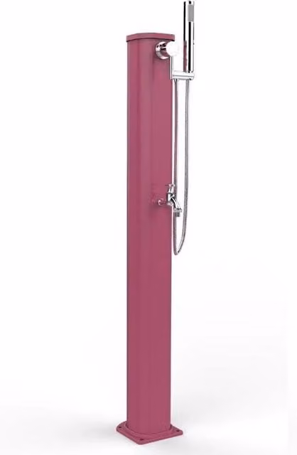 Doccia Solare In Alluminio Jolly Go 17,5Lt Con Doccetta Mobile E Lavapiedi Colore Fuxia Cv-Jg180/4003