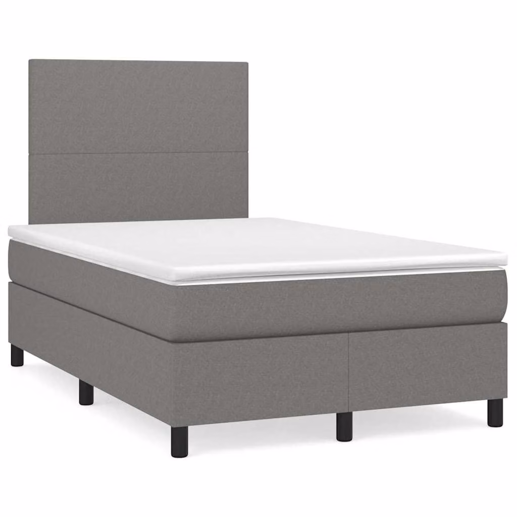 Letto Ibrido con Materasso e Illuminazione LED vidaXL in Tessuto Grigio e Bianco L/P/H: 120 x 200 x 123 cm