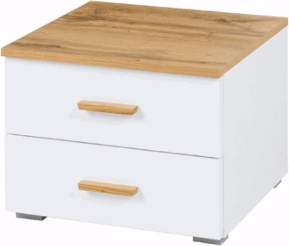 Set di 2 comodini GARZON - Rovere Wotan / Bianco alpino