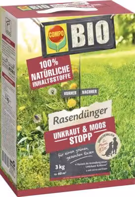 Fertilizzante per prati Antierbaccia e antimuschio Compo 3 kg 60 m², fertilizzante organico-minerale con effetto preventivo contro la formazione di erbacce e muschio