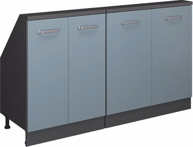 Set di mobili sottotetto Rion Grigio-blu/Antracite Set di 2 Vicco