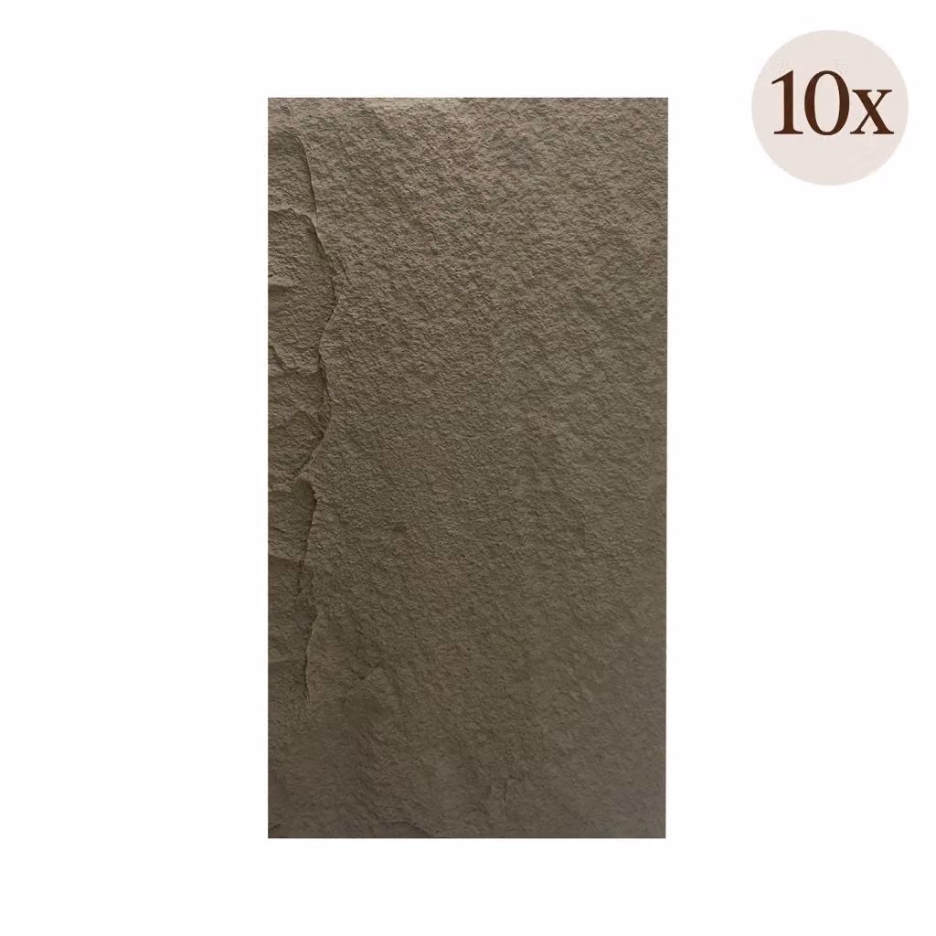 Set da 10 Pannelli Decorativi DMORA Grigio Marrone L: 60 cm, P: 3 cm – 2