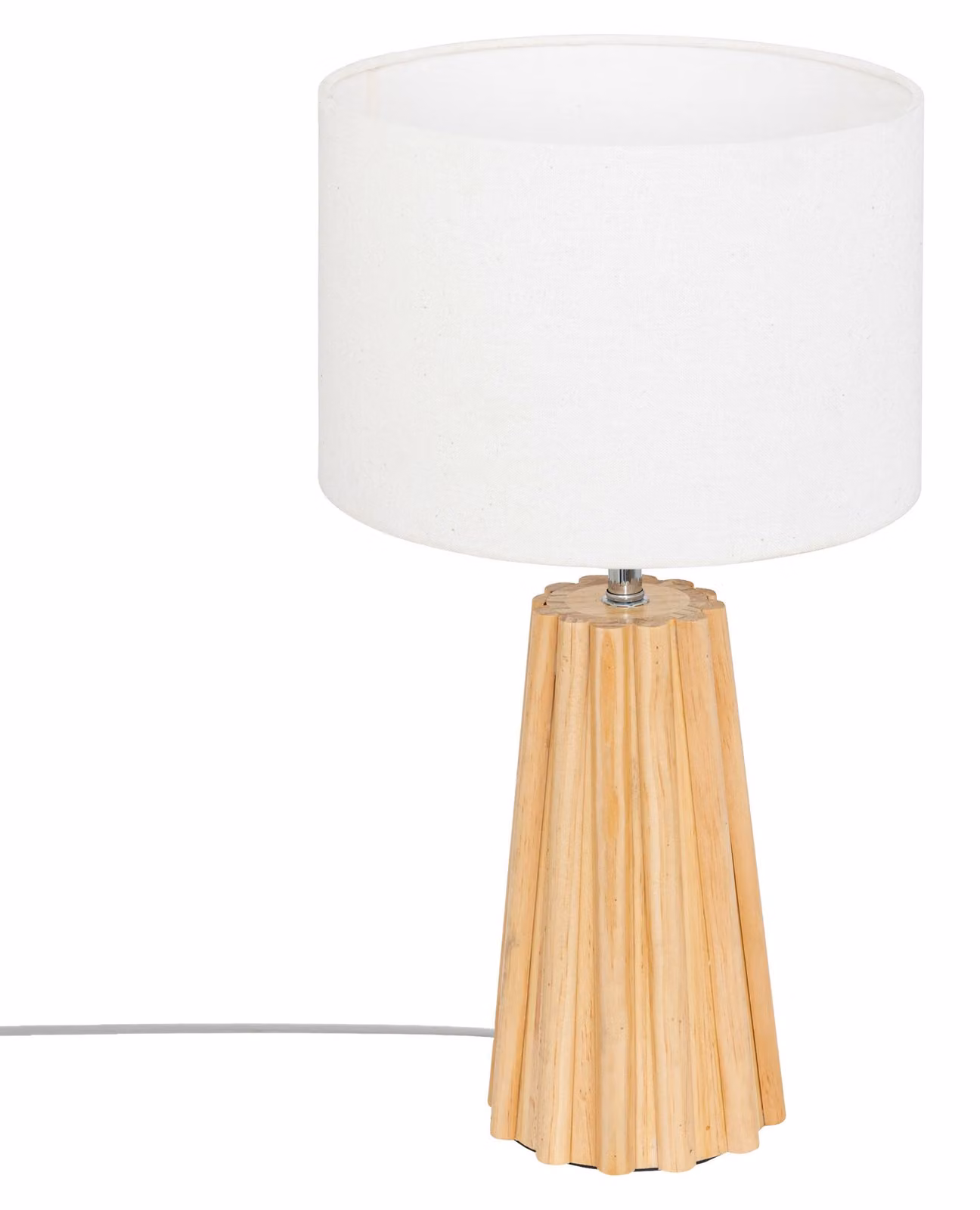 Lampada da tavolo ADONA per comodino, con base in legno, altezza 53 cm