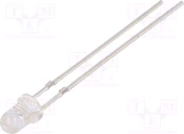 2 LED a 3 mm senza limitatore di corrente, modello OSY5RU3131A, diodi LED a montaggio traversabile (THT) da 3 mm, colore giallo, intensità luminosa da 1560 a 2500 mcd, angolo di emissione di 30°