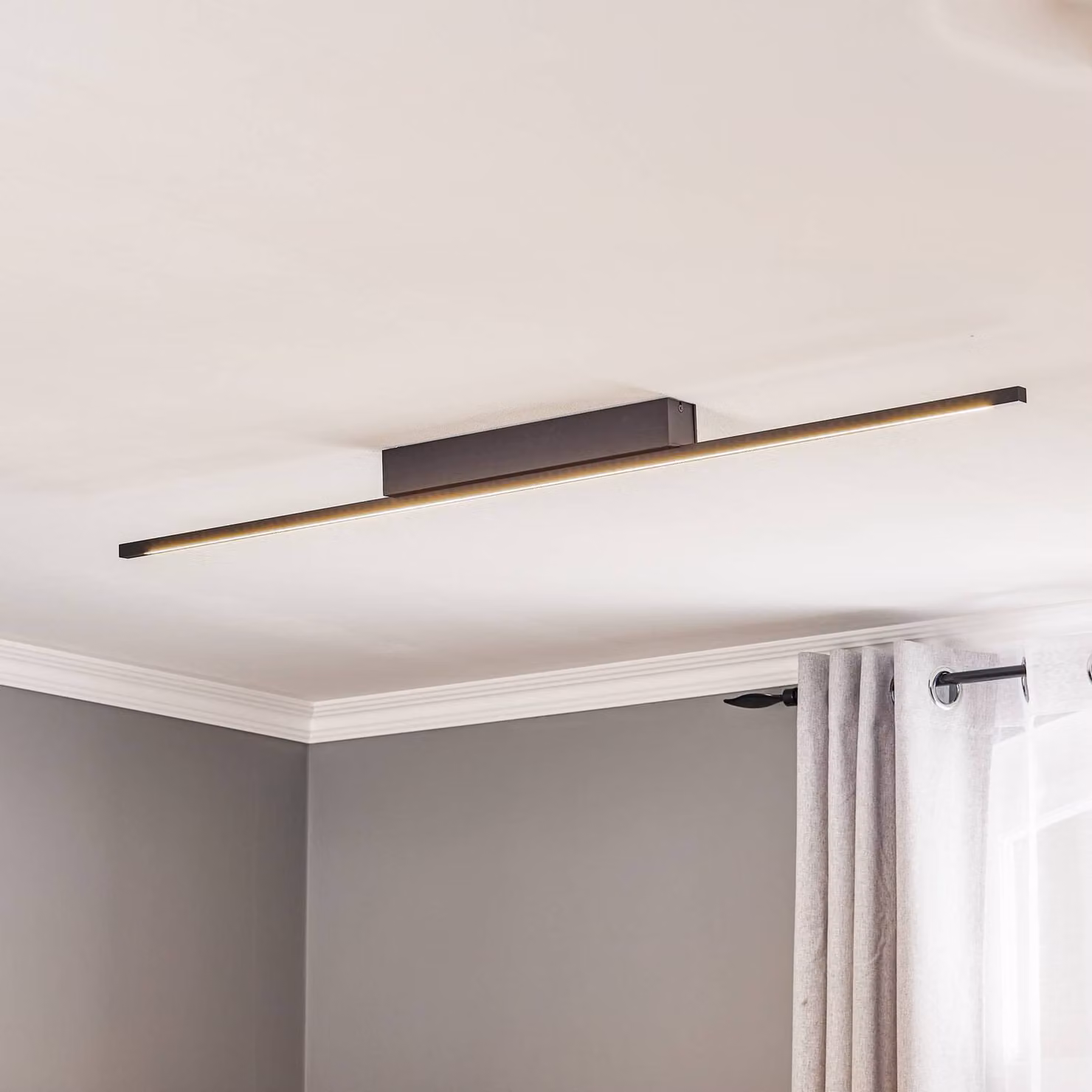 Plafoniera soffitto TOLU Quitani, dimmerabile, Nero, Soggiorno / Sala da pranzo, Alluminio, Moderno, Plafoniera