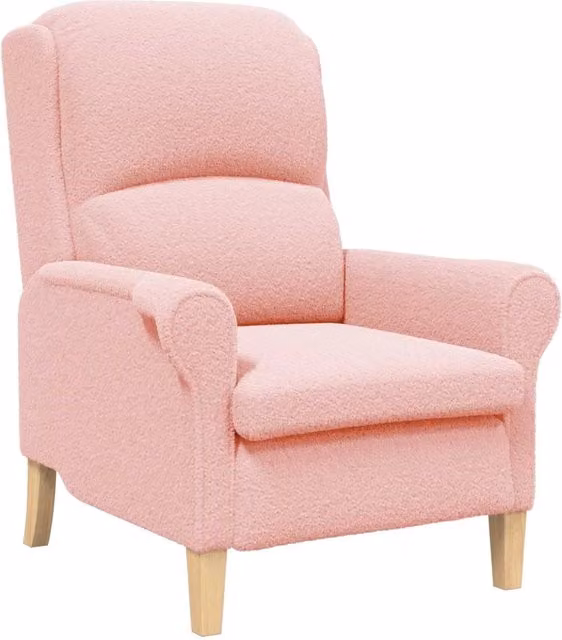 Poltrona | Sedia Relax Rosa Tessuto Sherpa morbido