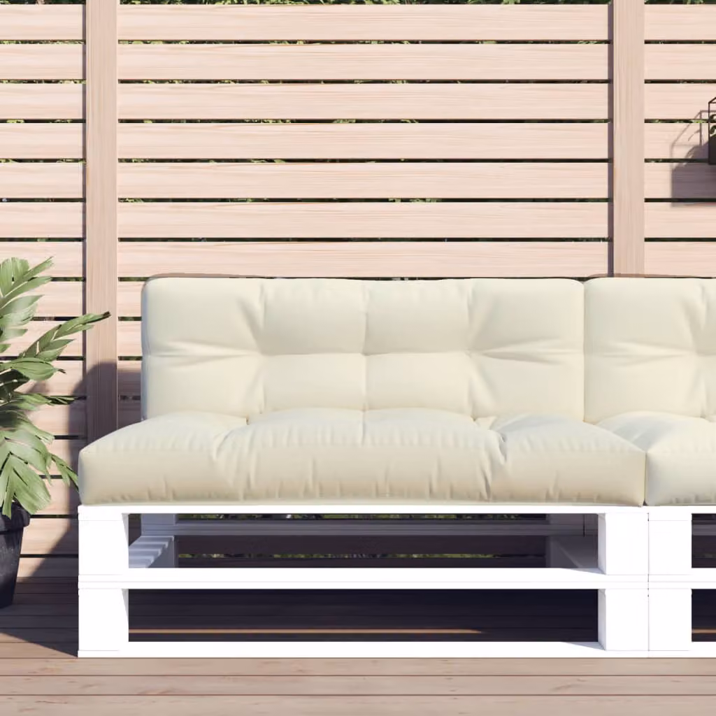vidaXL Cuscino per Pallet Beige in Poliestere, L/P/H: 120 x 40 x 12 cm