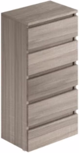 Cassettiera 5 cassetti 47x40x127h MONTATA colore olmo