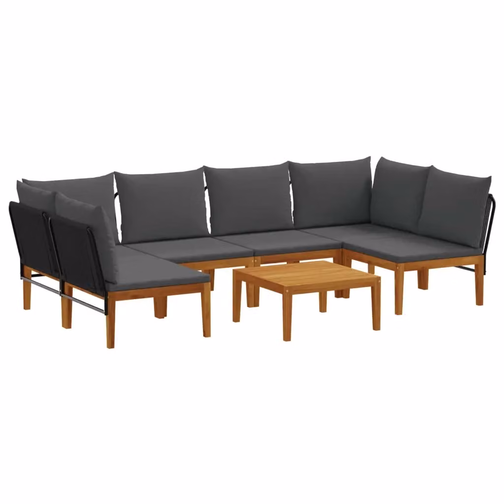 Set di 7 sedie da giardino vidaXL in legno di acacia e corda naturale – 2