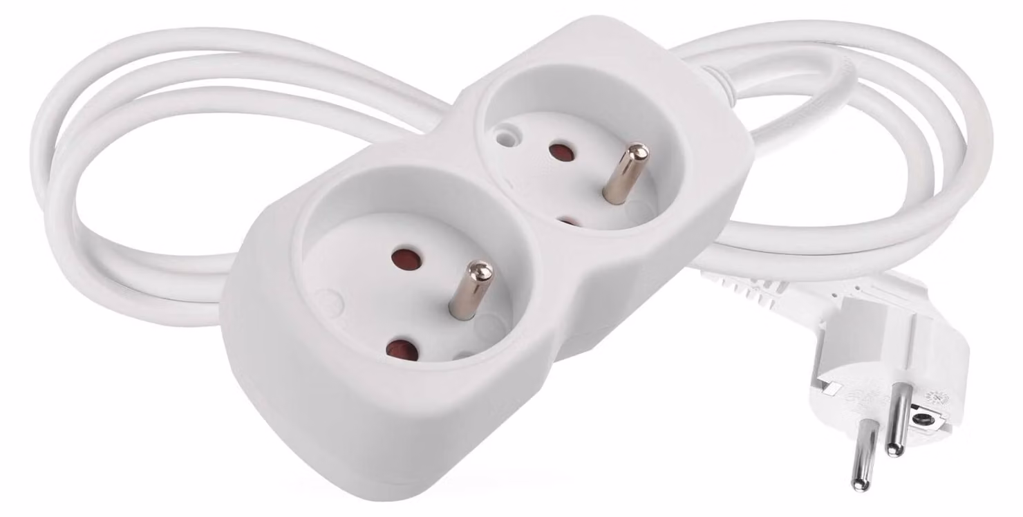 EMOS Cavo di prolunga 1,4 m / 2 prese / bianco / PVC / 1 mm2, P02114