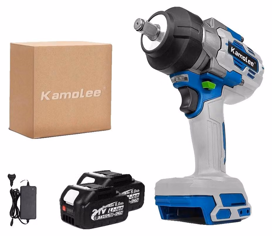 Avvitatore a impulsi, coppia di 3100 Nm, motore brushless, 2 batterie da 6.0 Ah, confezione in cartone, spina EU da 220-240V