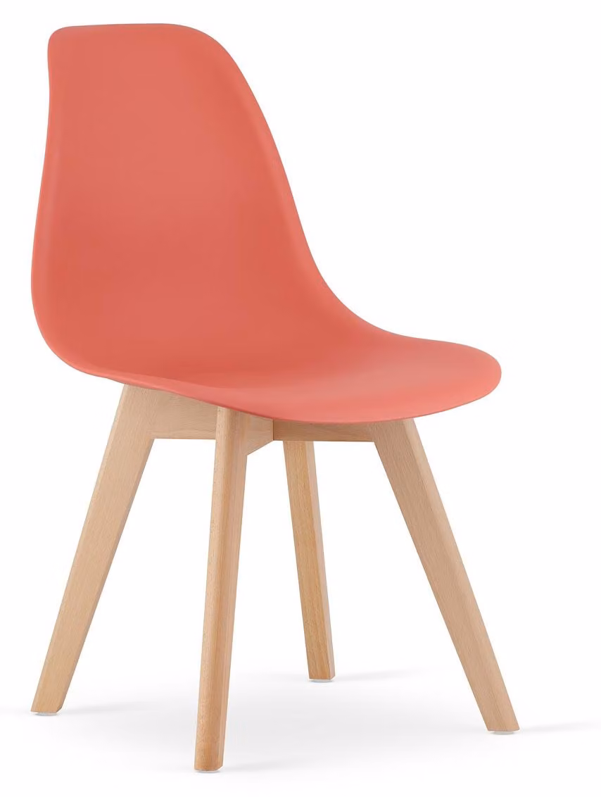 Set di 2 sedie Kito color cinabro con gambe in faggio