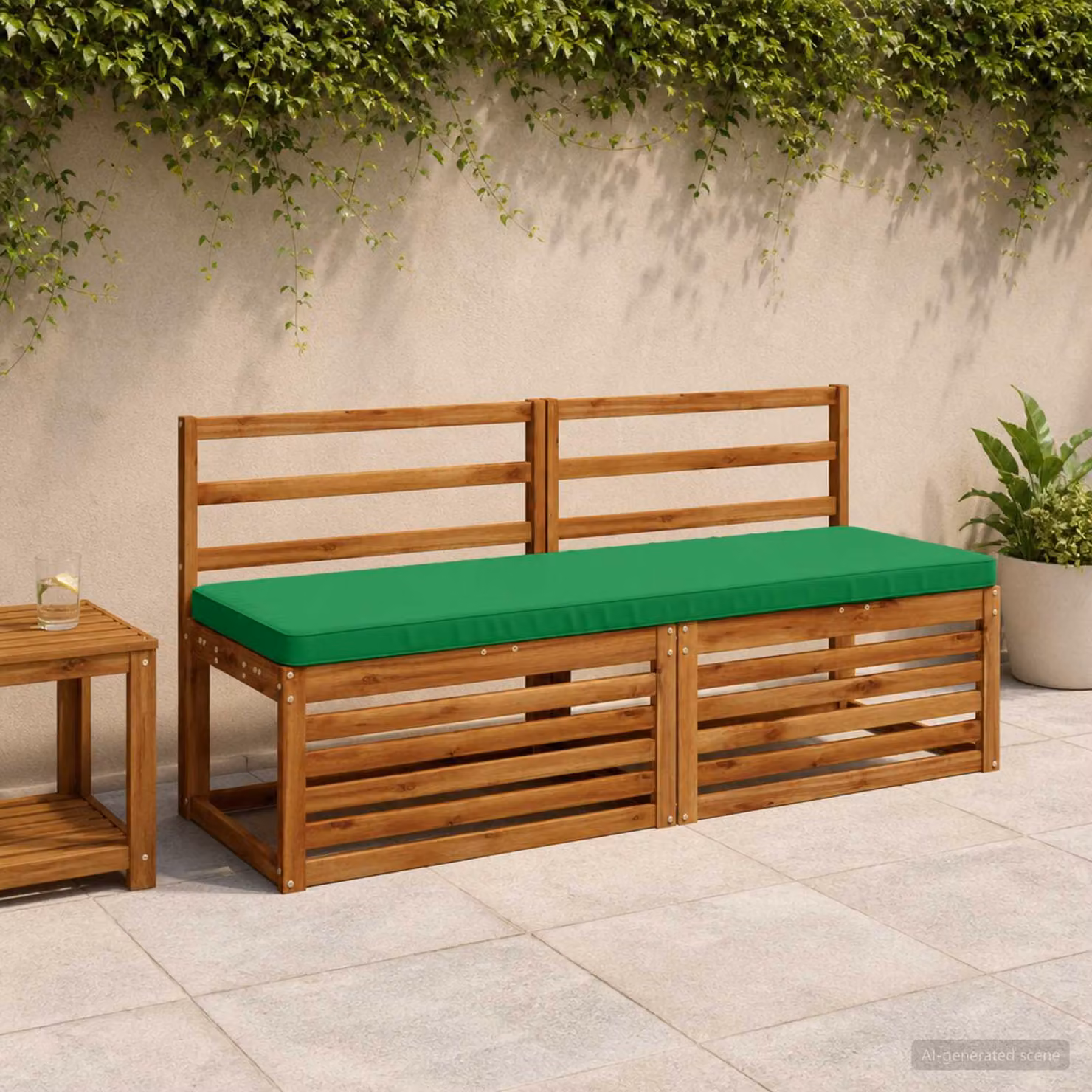 Cuscino per panchina vidaXL VUGHT verde in poliestere con rivestimento rimovibile e resistente ai raggi UV