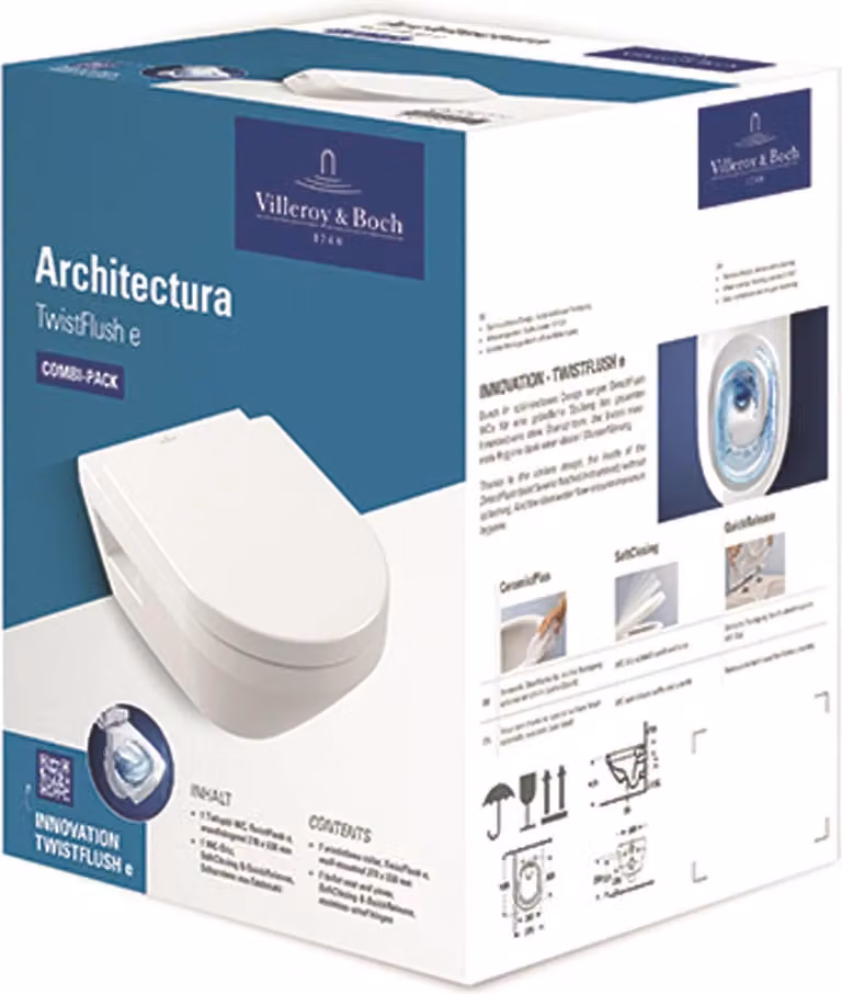 Villeroy & Boch Architectura Combi-Pack ovale 370x530x355 mm sospeso bianco, 1 pz.