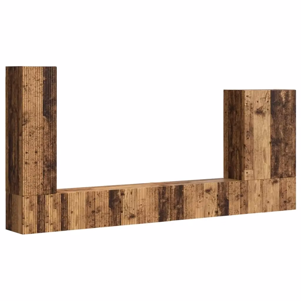 Set di 6 mobiletti da TV a parete vidaXL in legno marrone stile moderno per soggiorno – 2