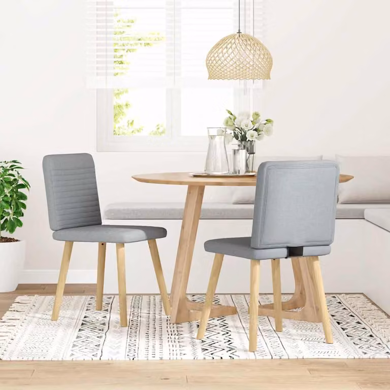 vidaXL Sedie da Pranzo 2 pz Grigio Chiaro in Tessuto