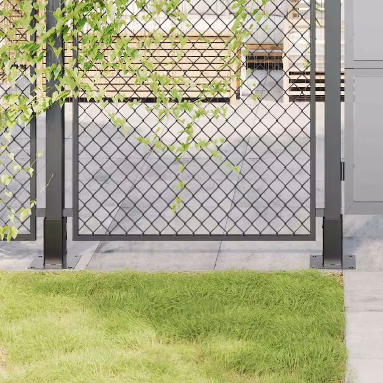 Set di 4 basi per pali quadrati vidaXL in acciaio verniciato antracite 71x71 mm
