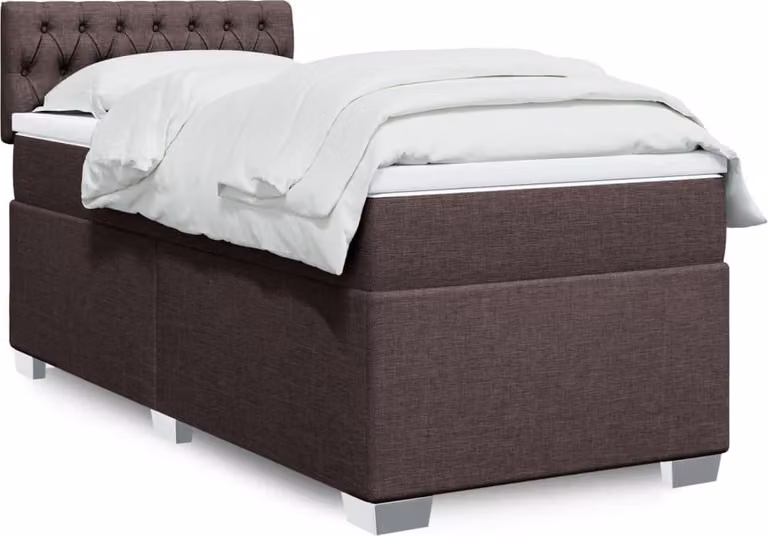 Maison Exclusive - Giroletto a Molle con Materasso Marrone Scuro 90x200 cm Tessuto