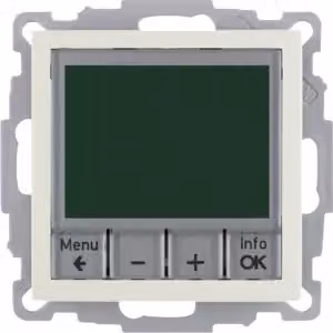 Berker 20448982 Termostato, contatto normalmente aperto, con elemento centrale, temporizzato, bianco lucido, Berk