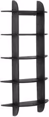 Mensola da parete Bizzotto in legno di mango nero con 5 piani in stile mid-century H: 160 cm, L: 70 cm, P: 22 cm – 1