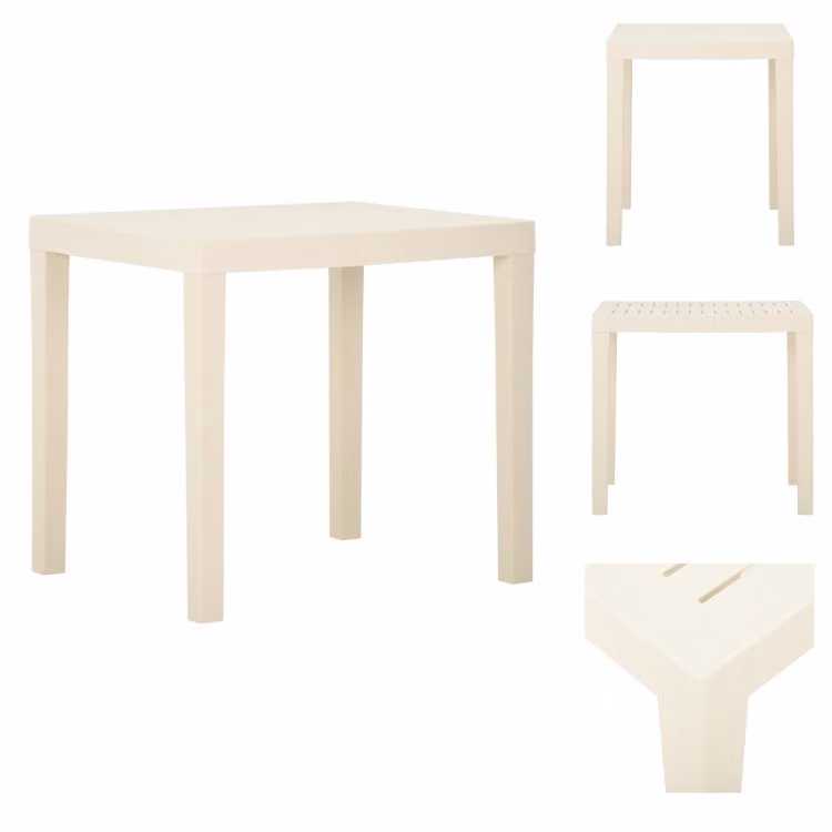 vidaXL Tavolo da giardino bianco 79x65x72 cm in plastica - Tavoli da giardino