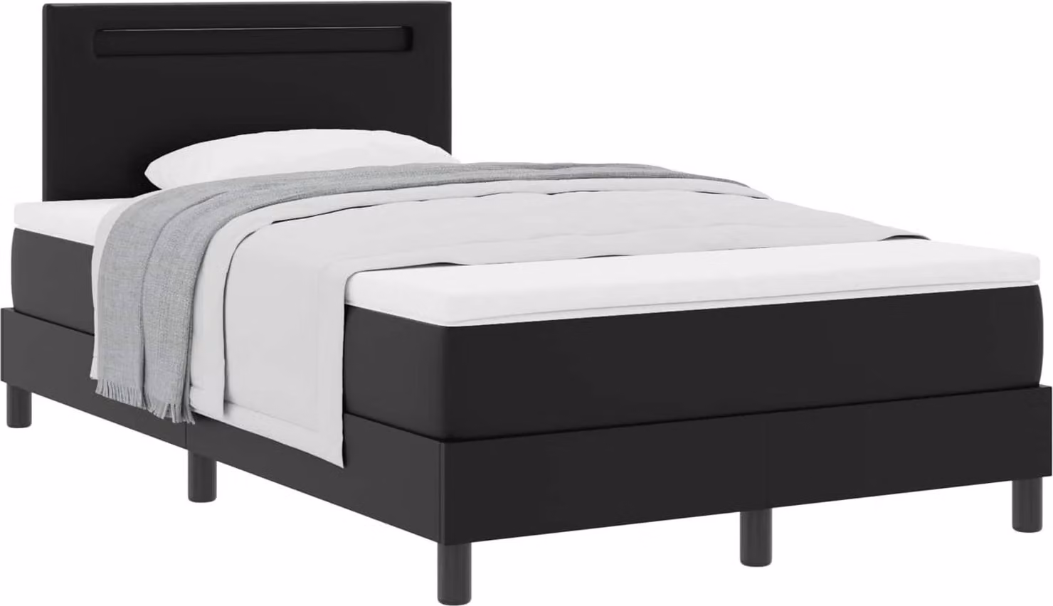 Letto a molle con materasso Nero 120 x 190 cm