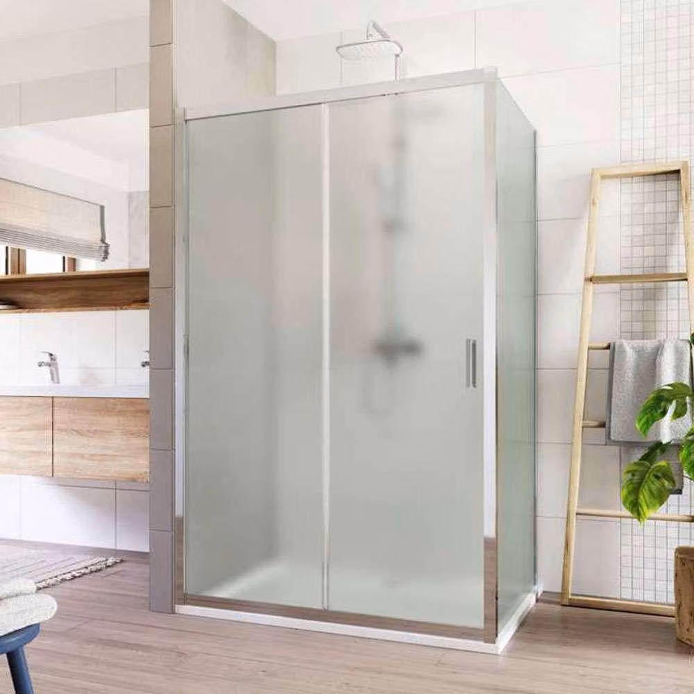 Cabina doccia Mereo, Lima, rettangolo, a scomparsa, 120x80 cm, cromo ALU, vetro Point - CK85422K