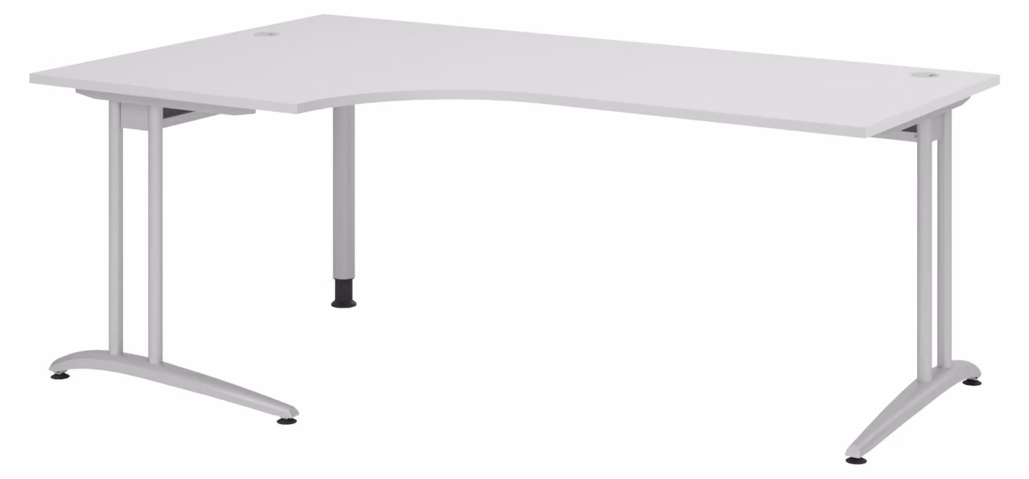 bümö Scrivania Serie B - Decorazione: grigio, dimensioni: scrivania angolare 200 x 120 cm