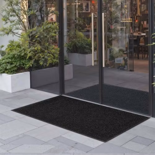 Zerbino per ingresso VEVOR a righe, tappetino industriale lavabile per interni ed esterni, Grigio e Nero, L: 182,9 cm, P: 121,9 cm